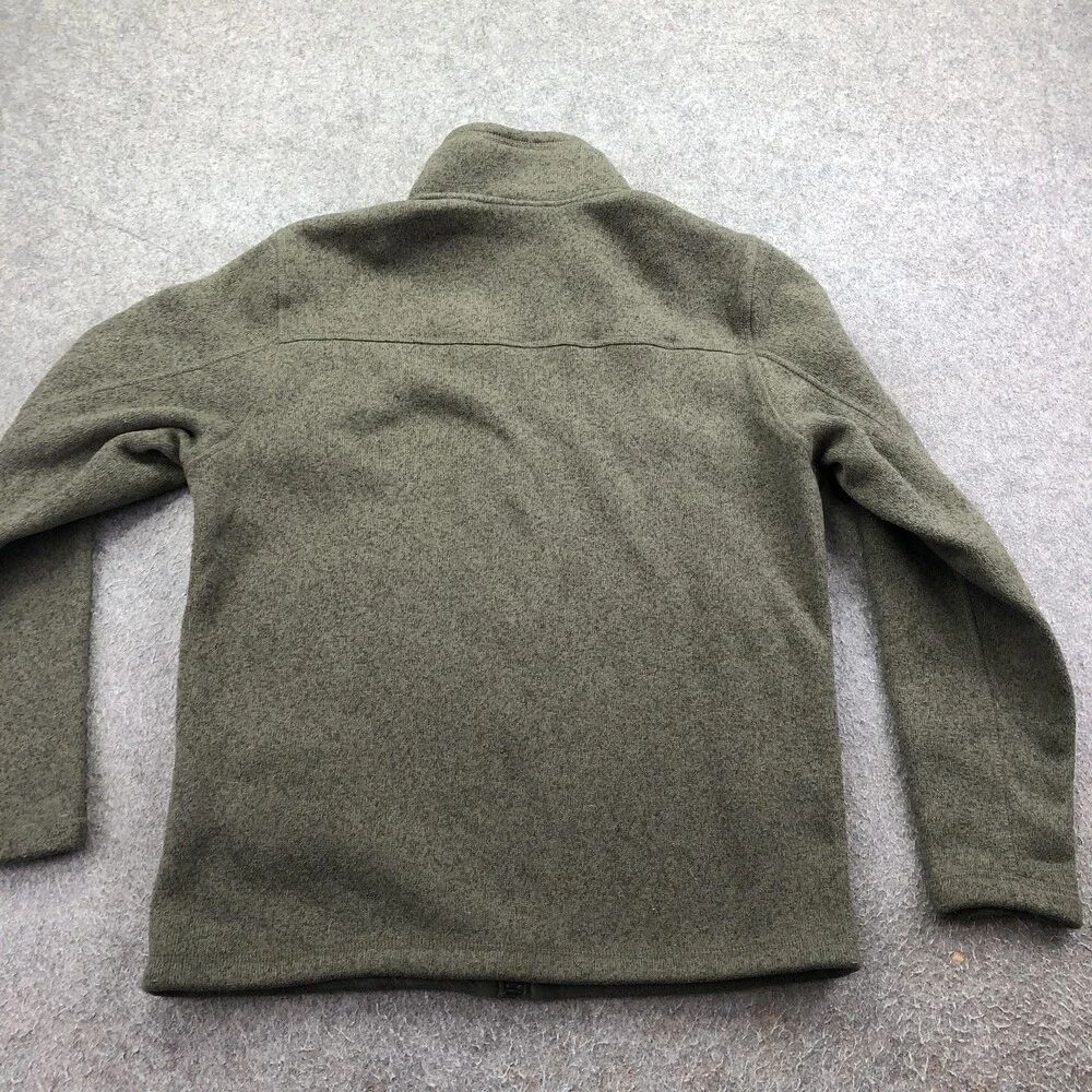 The North Face Jacket Mens Medium Green Fleece Full Zip Pockets Granges Logo